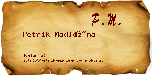 Petrik Madléna névjegykártya